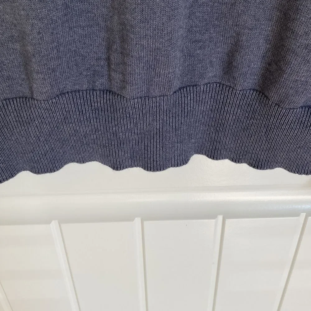 Banana Republic‎ Luxury Silk Cashmere V Neck Sweater in Blue Size XL
